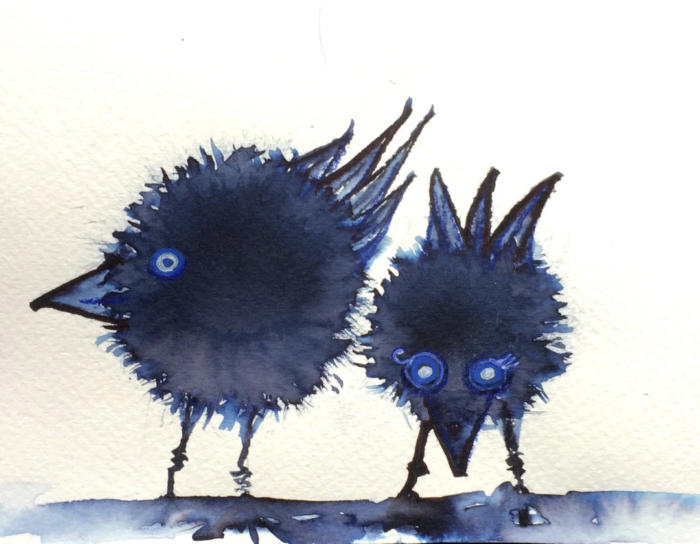 Blaue Vögel