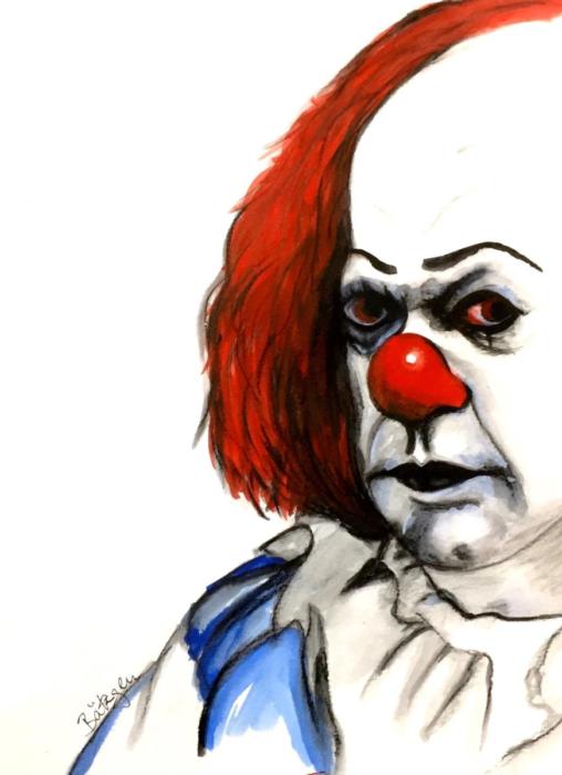 Clown mit roten Haaren